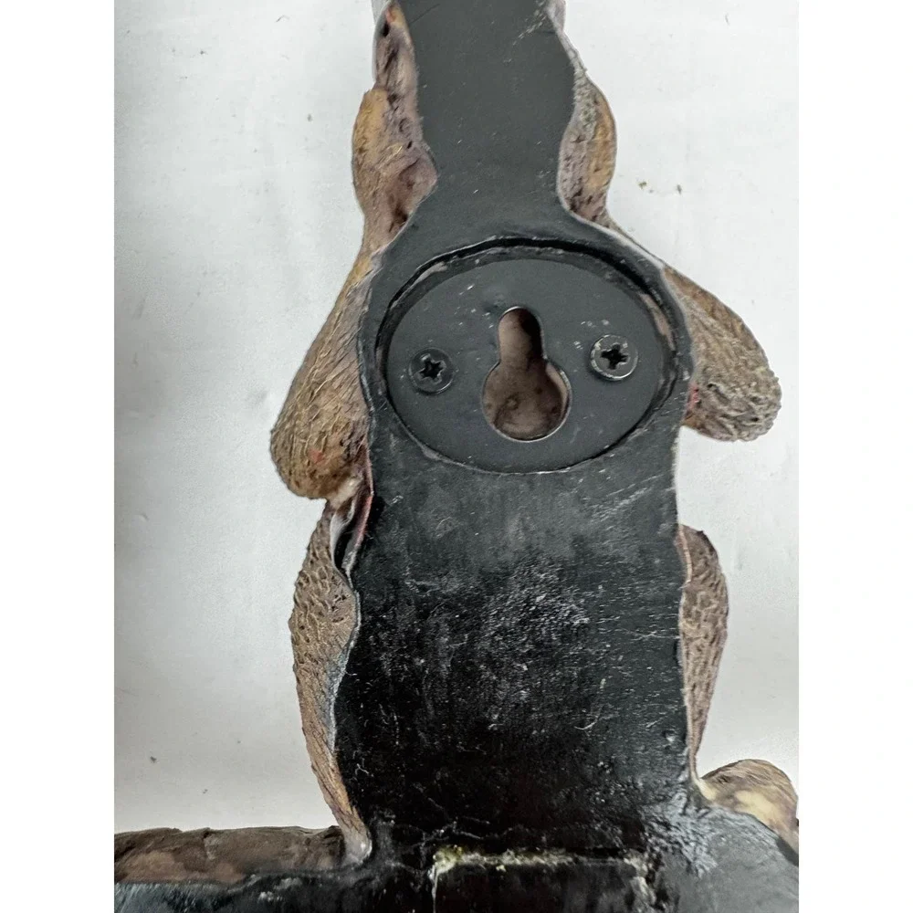 Three Wise Monkeys Wall Coat Rack See Hear Speak No Evil Fez Hat Resin 10.5in